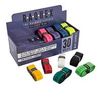 Raquex Box of 30 Replacement PU Racquet Grips: Tennis, Squash, Badminton grip, not thin overgrip (Multicolour)