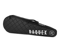 Raquex Elite Badminton & Squash Racket Cover - Bag with Carry Handle & Shoulder Strap - Holds 3 Racquets - Quilted Faux Leather Padded Racquet Protector - Sports Gift for Men & Women