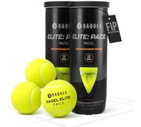 Raquex Elite Padel Balls - 3, 6, 9 or 120 Balls - Two Pressure/Speed Options - For All Court Surfaces - FIP Approved (Elite Pace, 2 Tubes)