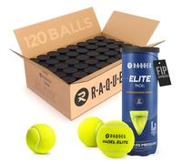 Raquex Elite Padel Balls - 3, 6, 9 or 120 Balls - Two Pressure/Speed Options - For All Court Surfaces - FIP Approved (Elite, 40 Tubes)