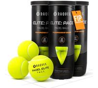 Raquex Elite Padel Balls - 3, 6, 9 or 120 Balls - Two Pressure/Speed Options - For All Court Surfaces - FIP Specification (Elite Pace, 3 Tubes)