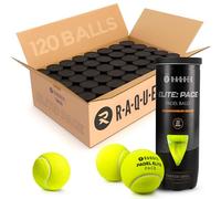 Raquex Elite Padel Balls - 3, 6, 9 or 120 Balls - Two Pressure/Speed Options - For All Court Surfaces - FIP Specification (Elite Pace, 40 Tubes)