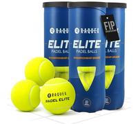 Raquex Elite Padel Balls - 3, 6, 9 or 120 Balls - Two Pressure/Speed Options - For All Court Surfaces - FIP Specification (Elite, 3 Tubes)