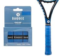Raquex Endure Racket Overgrip Tape - 3 Pack Racquet Overgrip Tape, Durable, Dry Feel, 0.75mm Thickness - Anti Slip Over Grip for Tennis Racket, Badminton, Squash, Padel (Navy Blue)