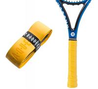 Raquex Enhance Replacement Racket Grip: Tennis Grip, Badminton, Squash Grip Tape, Padel, Pickleball. 14 Colours. Premium, Self-Adhesive Tennis Racquet Grip with Finishing Tape (Deep Yellow, 8 Grips)