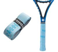 Raquex Enhance Replacement Racket Grip: Tennis Grip, Badminton, Squash Grip Tape, Padel, Pickleball. 14 Colours. Premium, Self-Adhesive Tennis Racquet Grip with Finishing Tape (Light Blue, 8 Grips)