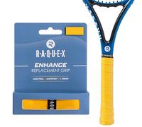 Raquex Enhance Tennis Racket Grip Tape - Tennis, Badminton, Squash Replacement Grip. Comfy, Soft, Durable. Premium self-adhesive tennis racquet grip. Finishing tape included (Deep Yellow)