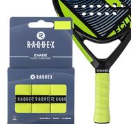 Raquex Evade Padel Racket Overgrip - 10 Colours - 3 Pack Padel Ball or Pickleball Racquet Tape, 0.65mm Thickness - Absorbent, Slightly Tacky Anti Slip Over Grip (Yellow)