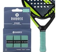 Raquex Evade Padel Racket Overgrip - 10 Colours - 3 Pack Padel Ball or Pickleball Racquet Tape, 0.65mm Thickness - Absorbent, Slightly Tacky Anti Slip Over Grip (Mint Green)