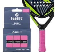 Raquex Evade Padel Racket Overgrip - 10 Colours - 3 Pack Padel Ball or Pickleball Racquet Tape, 0.65mm Thickness - Absorbent, Slightly Tacky Anti Slip Over Grip (Pink)