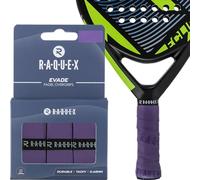 Raquex Evade Padel Racket Overgrip - 10 Colours - 3 Pack Padel Ball or Pickleball Racquet Tape, 0.65mm Thickness - Absorbent, Slightly Tacky Anti Slip Over Grip (6 Grips, Violet)