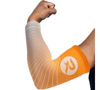 Raquex Sport Arm Compression Sleeves (2 Pack) - 5 Colours - Anti Slip Sleeves for Lower & Upper Arms & Elbow Support (Orange, Extra Large)