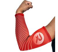 Raquex Sport Arm Compression Sleeves (2 Pack) - 5 Colours - Anti Slip Sleeves for Lower & Upper Arms & Elbow Support (Red, Medium)