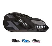 Raquex Tennis Bag - 6 Racket Bag for Tennis, Badminton & Squash Racquets. Blue, Black or Magenta. Holds up to 6 Racquets + Accessories + Trainers