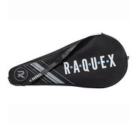 Raquex Tennis Racket Bag - Blue or Black - Tennis Racket Cover Bag, Squash & Badminton Racquet Bag for 2 Racquets & Accessories with Shoulder Strap (Black)