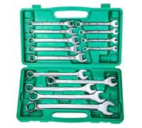 RAQXOLPB Ratchet Drive Sockets Wrench 14PCS Combination Wrench Set Dual-Purpose Metric and Standard Mechanics Wrenches Compact Storage Box