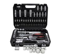 RAQXOLPB Ratchet Drive Sockets Wrench 94 Pcs 1/2 1/4 Dr. Socket Ratchet Handle Combination Socket Repairing Tool Set Auto Repair Tools Drive Socket Ratchet Wrench Set