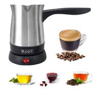 RAQY Electric Coffee Pot, Turkish Greek Coffee Maker, Stainless Steel, Rotational base, Capacity 250ml up to 500 ml, 800 W Power, Coffee, Espresso, Milk, Hot Chocolate, Portable Travel Stainless