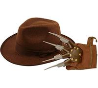 RARA® Adult Halloween Freddy Krueger Costume Hat And Glove Claw ~ ELM Street Horror Cosplay Fancy Dress
