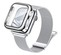 Raradev 3-in-1 Compatible with Apple Watch Metal Straps Series 11 10 42mm with Case & Screen Protector, Dual Magnetic Band and Protective Cover with 9H Tempered Glass for iWatch Series 11 10