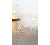 5m 100 LED Multi Action Pin Wire Battery Lights with Timer String Lights- Multi Coloured