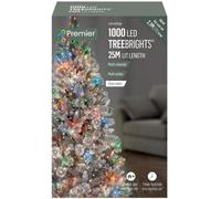 Raraion - 1000 Led Multi-Coloured Christmas Tree Lights With Timer, 25M, Clear Cable