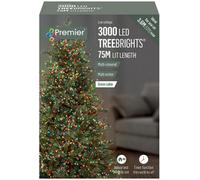 Raraion - 3000 Led Multi-Coloured Christmas Tree Lights With Timer, 75M