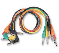 6 Mono Patch Leads with Right Angle Plugs to Straight Plugs - 30cm long - FL1430
