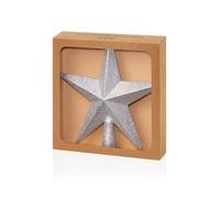 Raraion Premier - Silver Tree Top Star, Glitter Finish, 20cm in Metallic Silver Raraion Metallic Silver