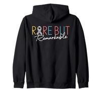 Rare But Remarkable Zebra Ribbon Rare Disease Awareness Day Zip Hoodie