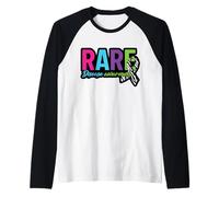 Rare Disease Awareness Rare Disease Zebra Ribbon Raglan Baseball Tee