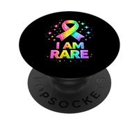 Rare Disease Day 2026 Shirt - Zebra Ribbon I AM Someone Rare PopSockets Adhesive PopGrip