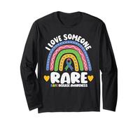 Rare Disease Day I Love Someone Rare Rainbow Zebra Ribbon Long Sleeve T-Shirt