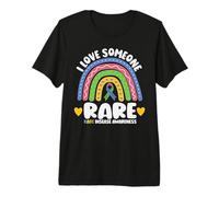 Rare Disease Day I Love Someone Rare Rainbow Zebra Ribbon Premium T-Shirt