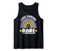Rare Disease Day I Love Someone Rare Rainbow Zebra Ribbon Tank Top
