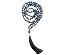 Rare Gems Gallery ज्वालामुखी माला Delightful Black Lava Stone Mala Original Certified By Igl Lab लावा माला ओरिजिनल सर्टिफाइड Geniune 108+1 Japa Mala Grounding Stone Jwalamukhi Mala For Wearing Unisex