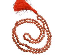 Rare Gems Gallery सन सितारा माला Exceptional Hand Knotted Sun Stone Mala Original 108 Beads Jaap Maala Certified सनस्टोन माला ओरिजिनल सर्टिफाइड A1 Quality Sun Sitara Mala For Wearing Men & Women