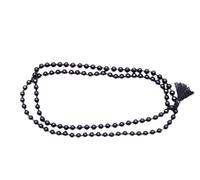 Rare Gems Gallery A1 Grade Round Beads Black Stone Mala IGL Tested Original Certified For Girls & Boys Wear As Fashion Purpose काले हकीक की माला ओरिजिनल Kale Hakik Ki Mala For Mantra Recitation