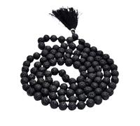 Rare Gems Gallery Fashionable Collection Hand Knotted Jwala Mukhi Mala Original Lava Stone Original Certified By Igl Lab लावा माला A1 Rated Volcano 108+1 Jap Maala Lava Stone Mala For Wearing Everyone
