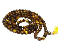 Rare Gems Gallery Natural Tiger Eye Mala IGL Tested Original Certified Thread Knotted Wear It For Fashion Purpose टाइगर ऑय माला ओरिजिनल सर्टिफाइड Pure Tiger's Eye Stone Ki Mala For Men Women