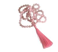 Rare Gems Gallery Premium Rose Quartz Mala Original Certified by Lab रोज क्वार्ट्ज़ माला ओरिजिनल सर्टिफाइड A1 Grade Pink Quartz Mala Perfect for Wear As Fashion or Traditional Significance