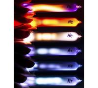 Rare Luminous Gases Element Collection, 99.999% Purity, Including Helium,Neon, Argon, Krypton, Xenon, Nitrogen, for Collection, Display, Teaching, Gift, Pack of 6