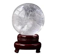 Rare Magic Crystal Ball Art Decor Orb Sphere with Stand Base,White ball-6cm