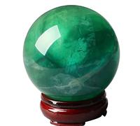 Rare Minerals Ornament Natural Green Ball Protective Power Stone Ball Figurines Statues for, Crystal,Green-12cm