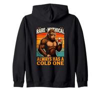 Rare Mythical Sasquatch Always Has A Cold One Beer Zip Hoodie