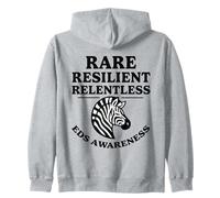 Rare Resilient Relentless Zebra EDS Awareness Warrior Design Zip Hoodie