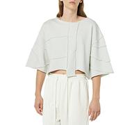 rare/self All-Gender Exposed Seams Terry Knit Boxy Crew Neck Top, Digital Mist, 2