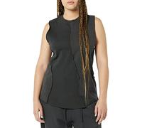 rare/self All-Gender Pieced Mixed Knit Tank Top, Off Black, 4