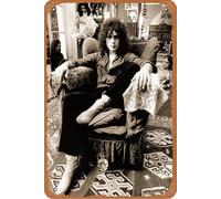 RARE SEPIA PHOTO PORTRAIT OF MARC BOLAN T. REX C.1970 Vintage Look Ad Poster Wall Art Decor Metal Tin Sign For Home,Kitchen,Shop,Club,Cafes,Bars,Pubs Metal Vintage Tin Sign Wall Decoration 12x8 inches