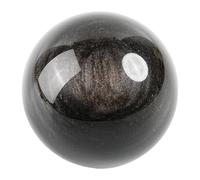 Rare Silver Eye Obsidian Ball for Fengshui,Flashy Round Stone Sphere with Stand for,Divination,Home Decoration,10cm/3.9in